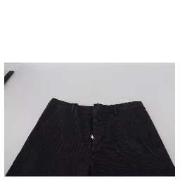 Black Checkered High Waist Straight Pants
