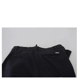 Black Checkered High Waist Straight Pants