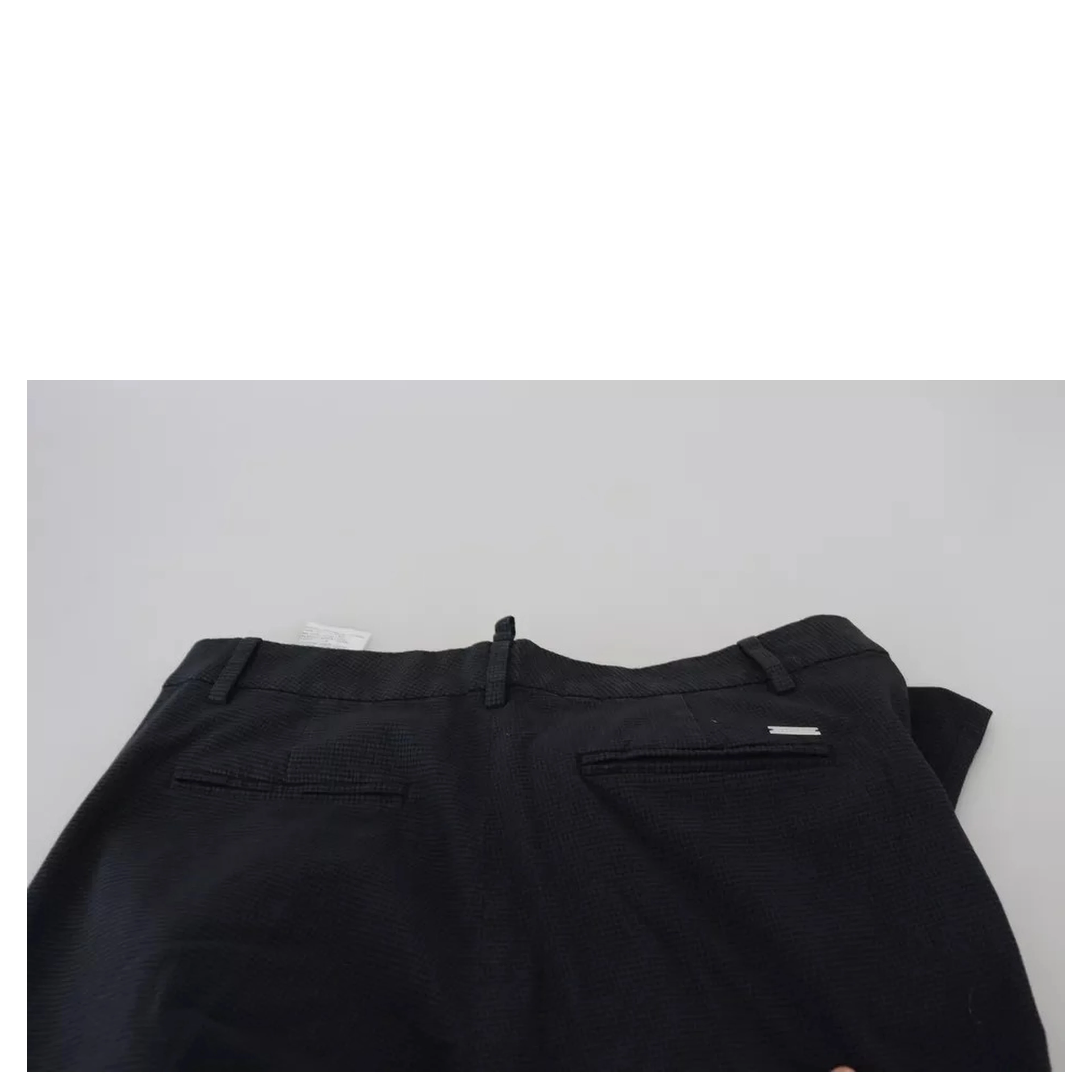 Black Checkered High Waist Straight Pants