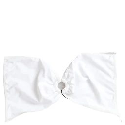 White Nylon Stretch Swimwear Top Bikini