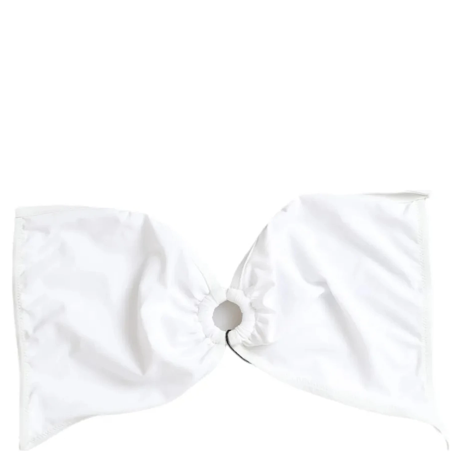 White Nylon Stretch Swimwear Top Bikini