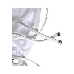 White Nylon Stretch Swimwear Top Bikini