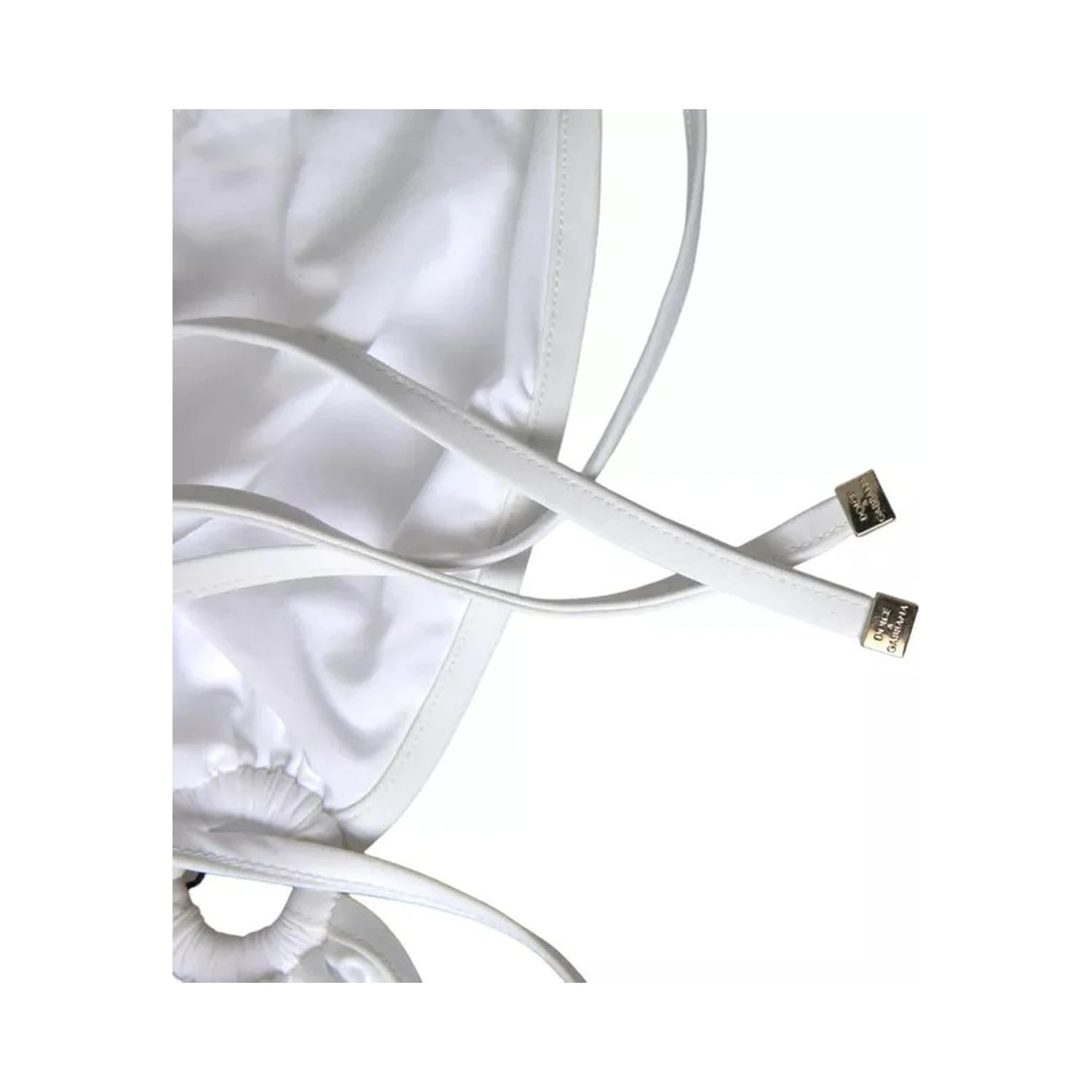White Nylon Stretch Swimwear Top Bikini