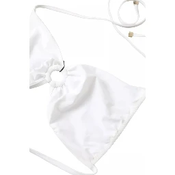 White Nylon Stretch Swimwear Top Bikini