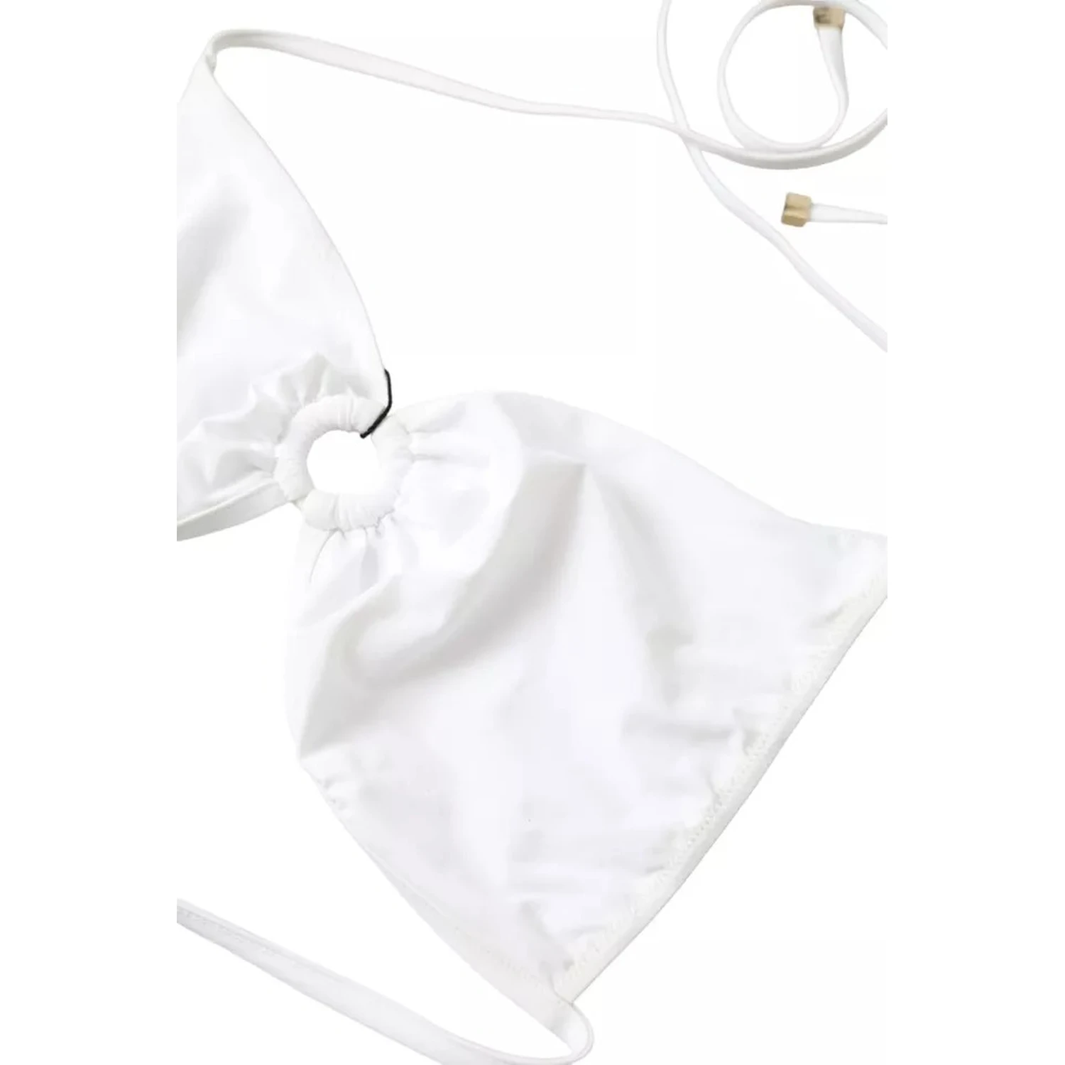White Nylon Stretch Swimwear Top Bikini