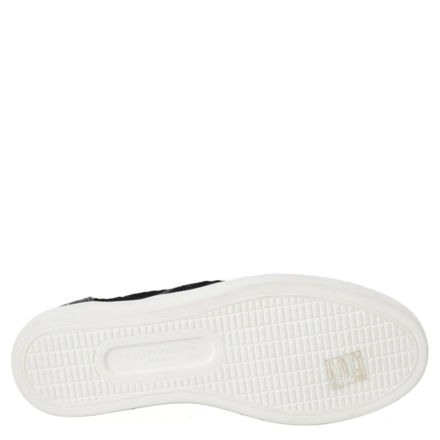 Black Lace Leather Logo Flat Slip-On Sneakers
