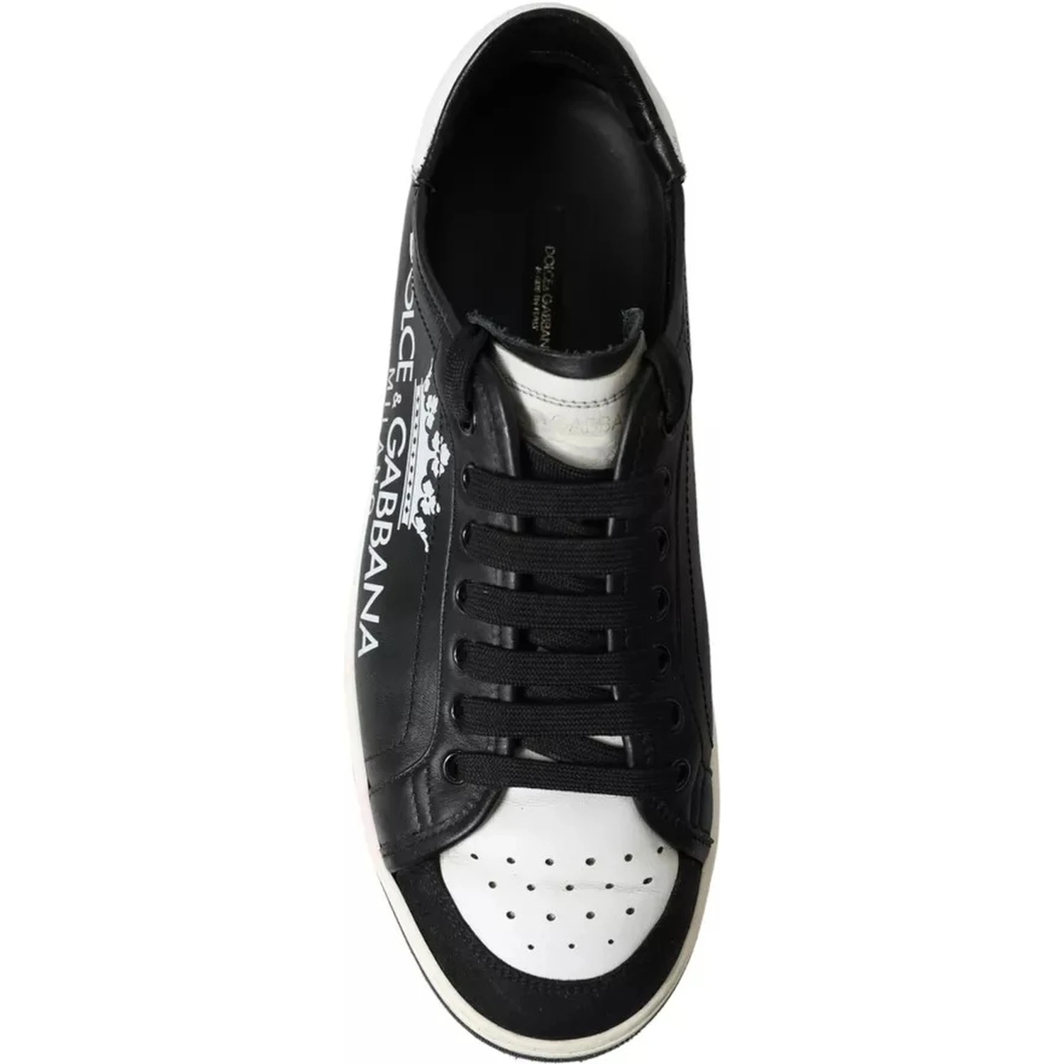 Black Leather Crown Milano Men Sneakers Shoes