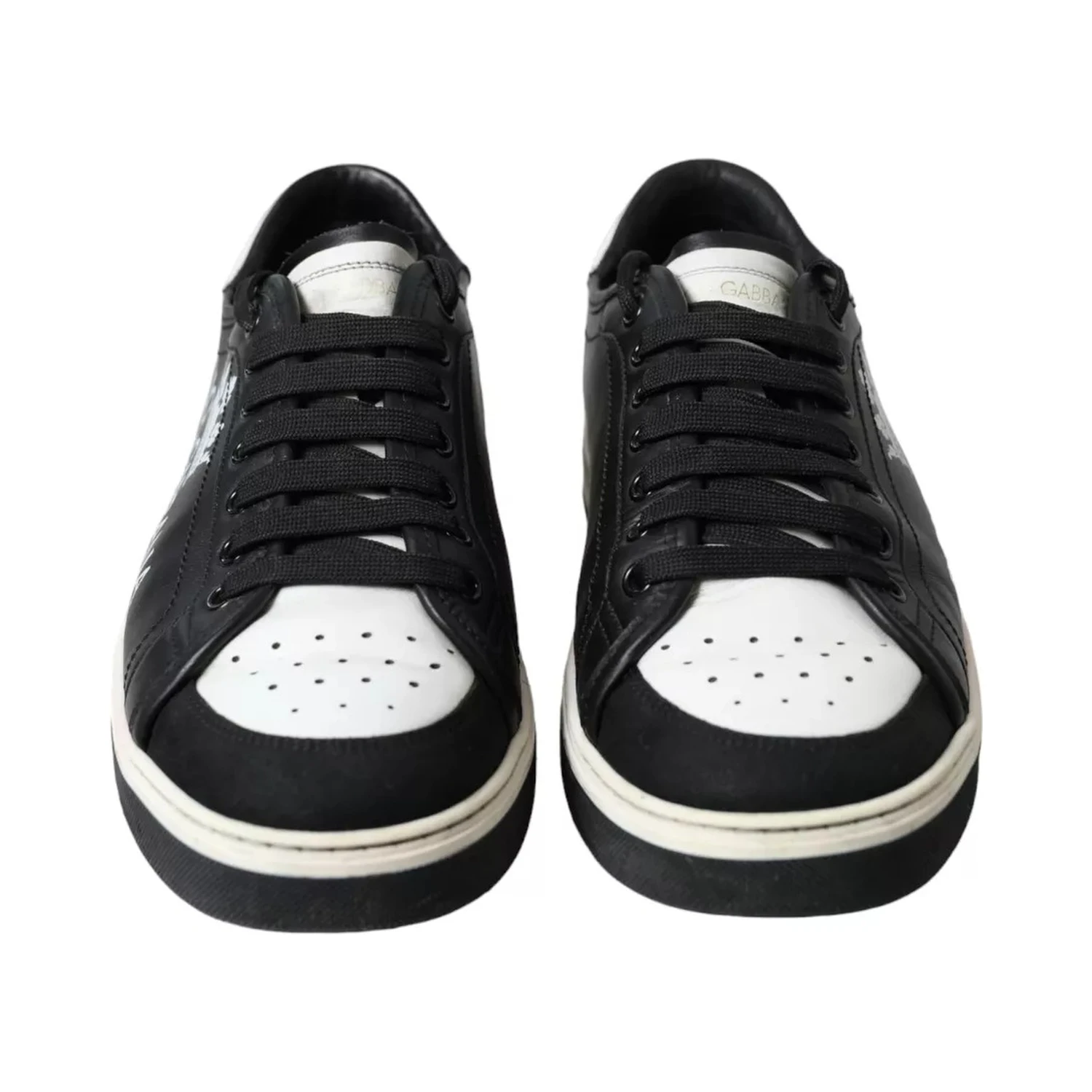 Black Leather Crown Milano Men Sneakers Shoes