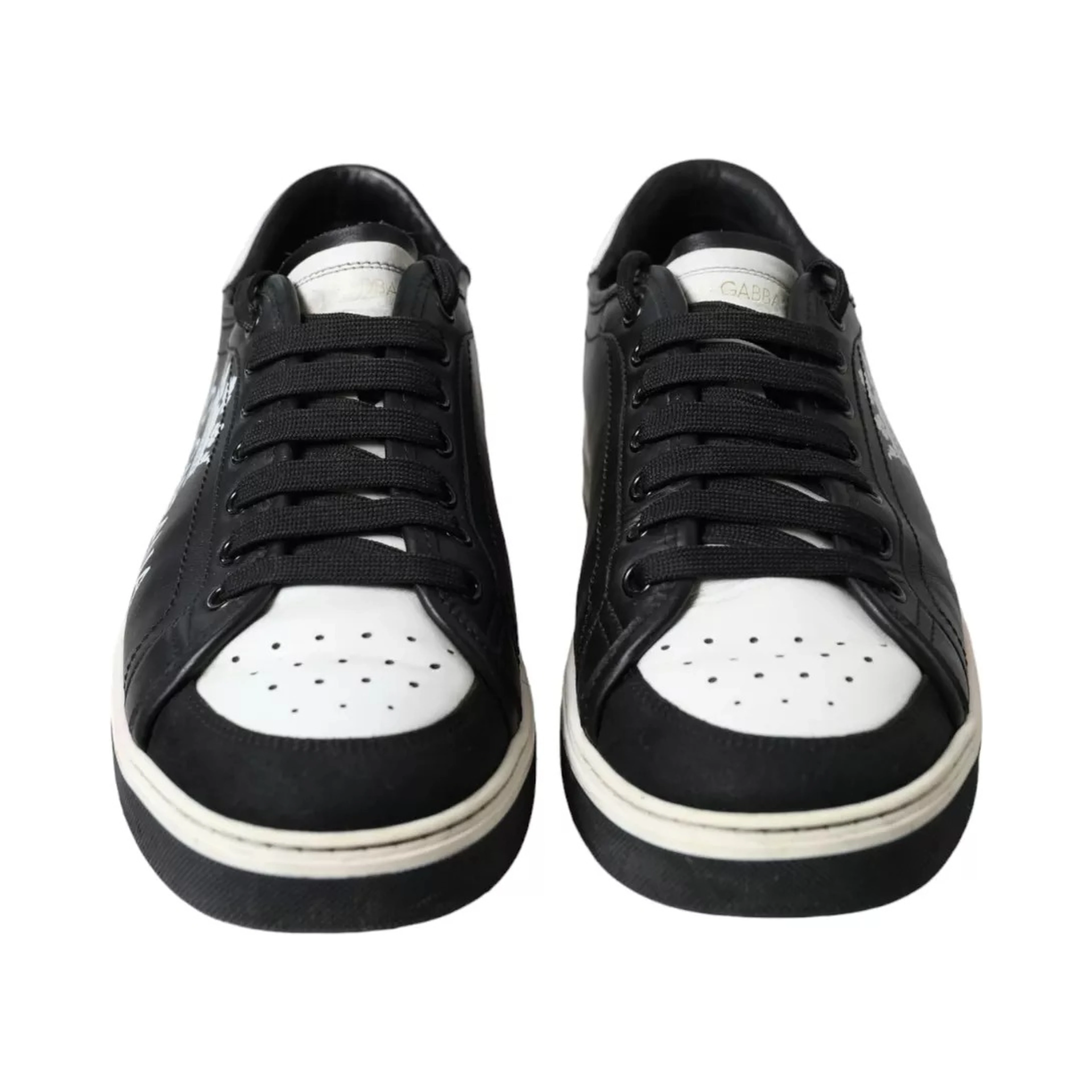 Black Leather Crown Milano Men Sneakers Shoes