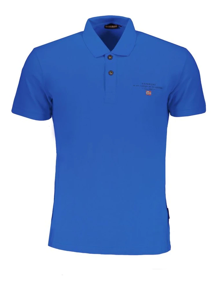 Blue Cotton Polo Shirt