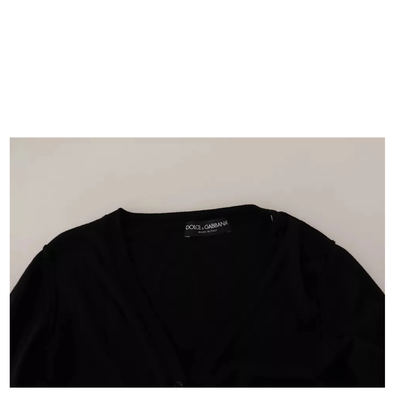 Black Wool Knit Button Down Cardigan Sweater