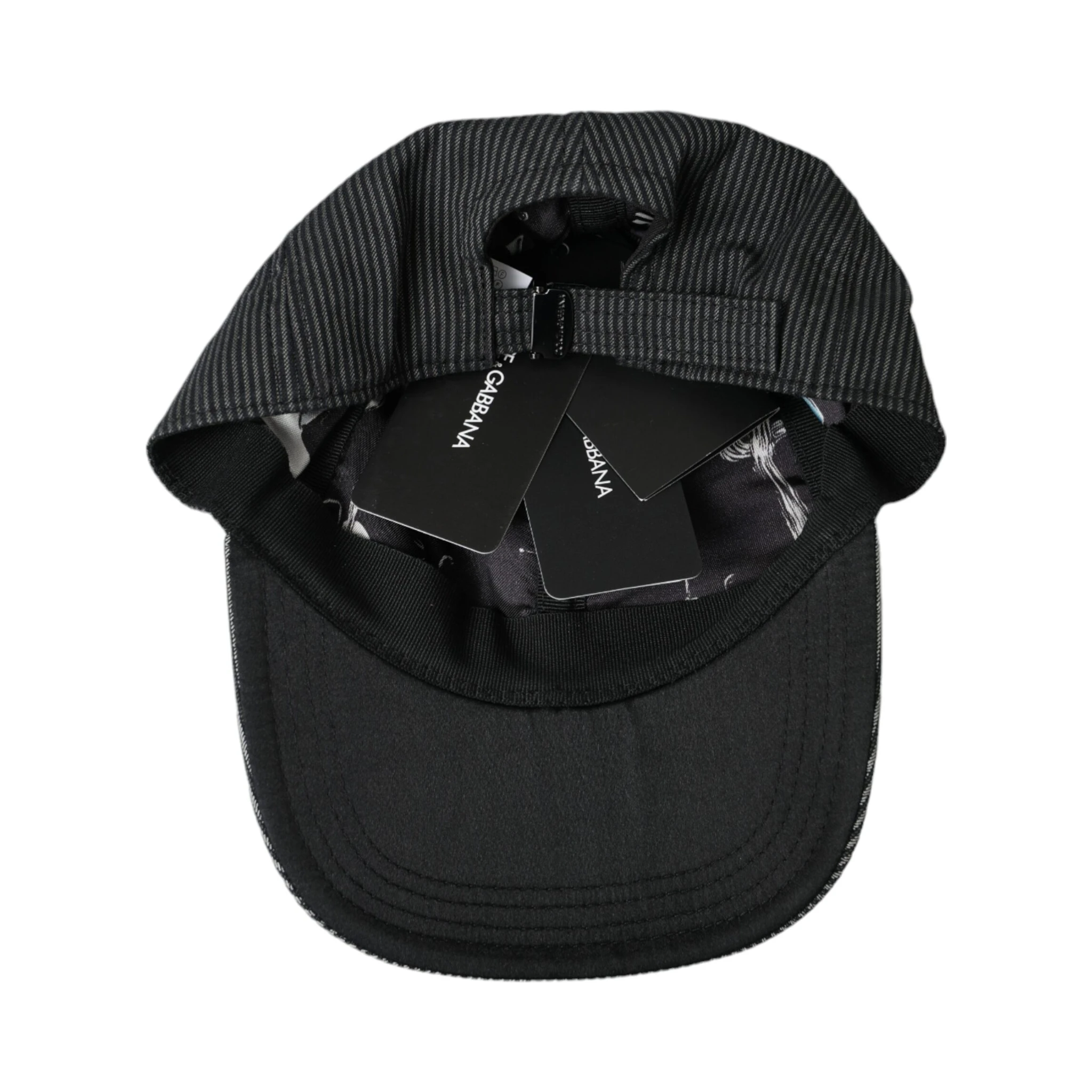 Black Cotton Embellished Baseball Hat Men