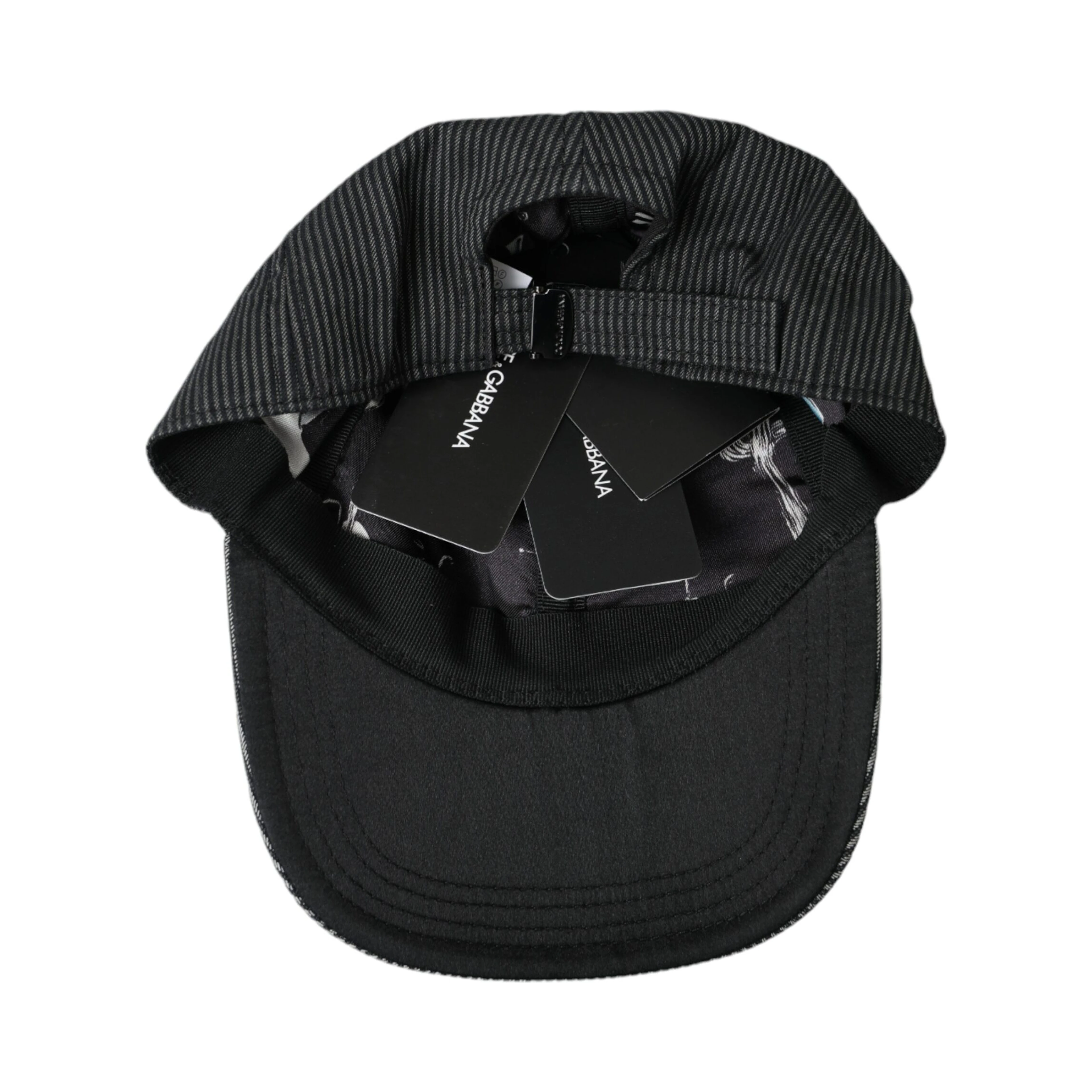 Black Cotton Embellished Baseball Hat Men