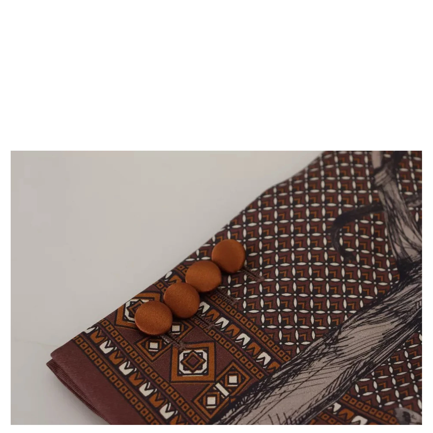 Bronze Monkey Print Silk Slim Jacket Blazer