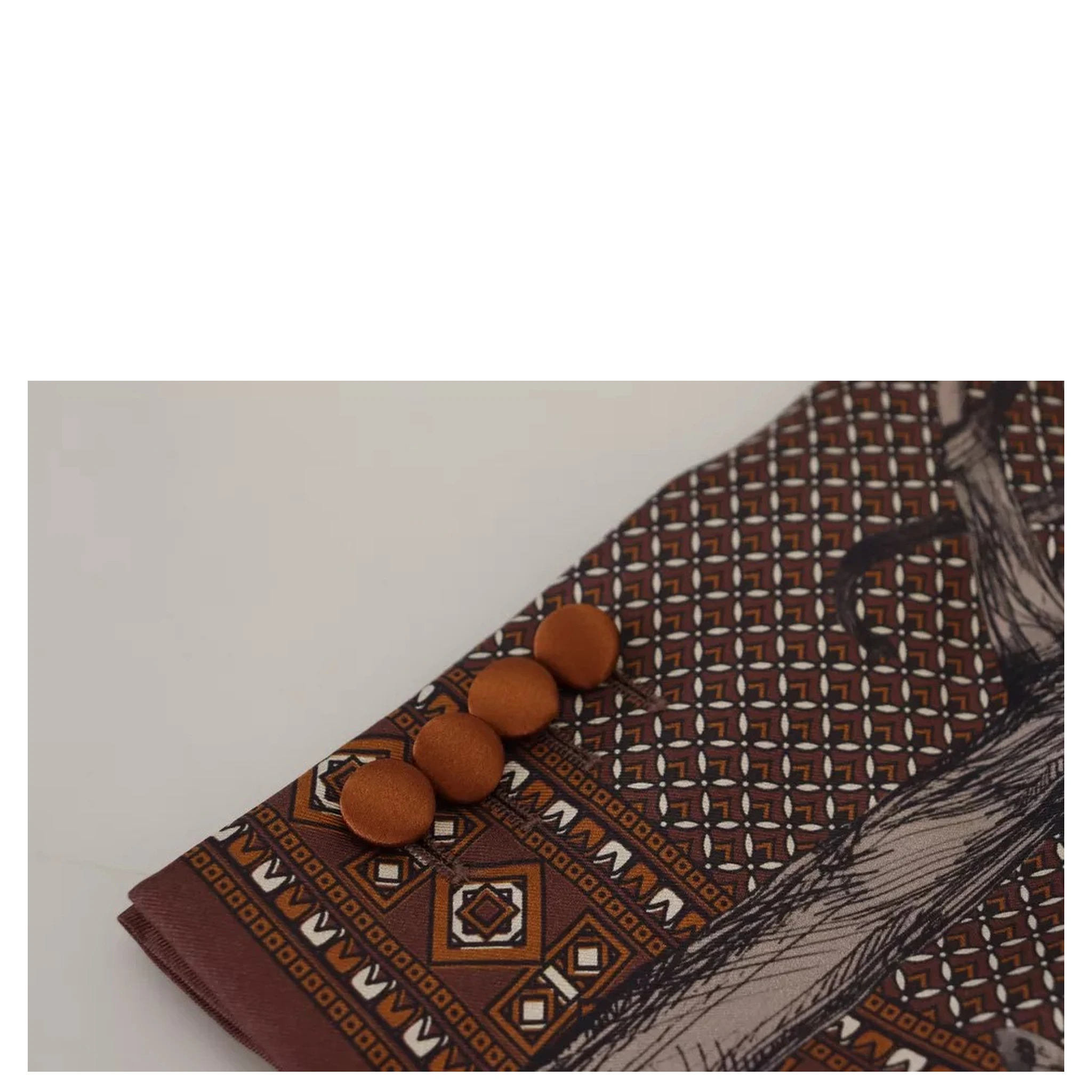 Bronze Monkey Print Silk Slim Jacket Blazer