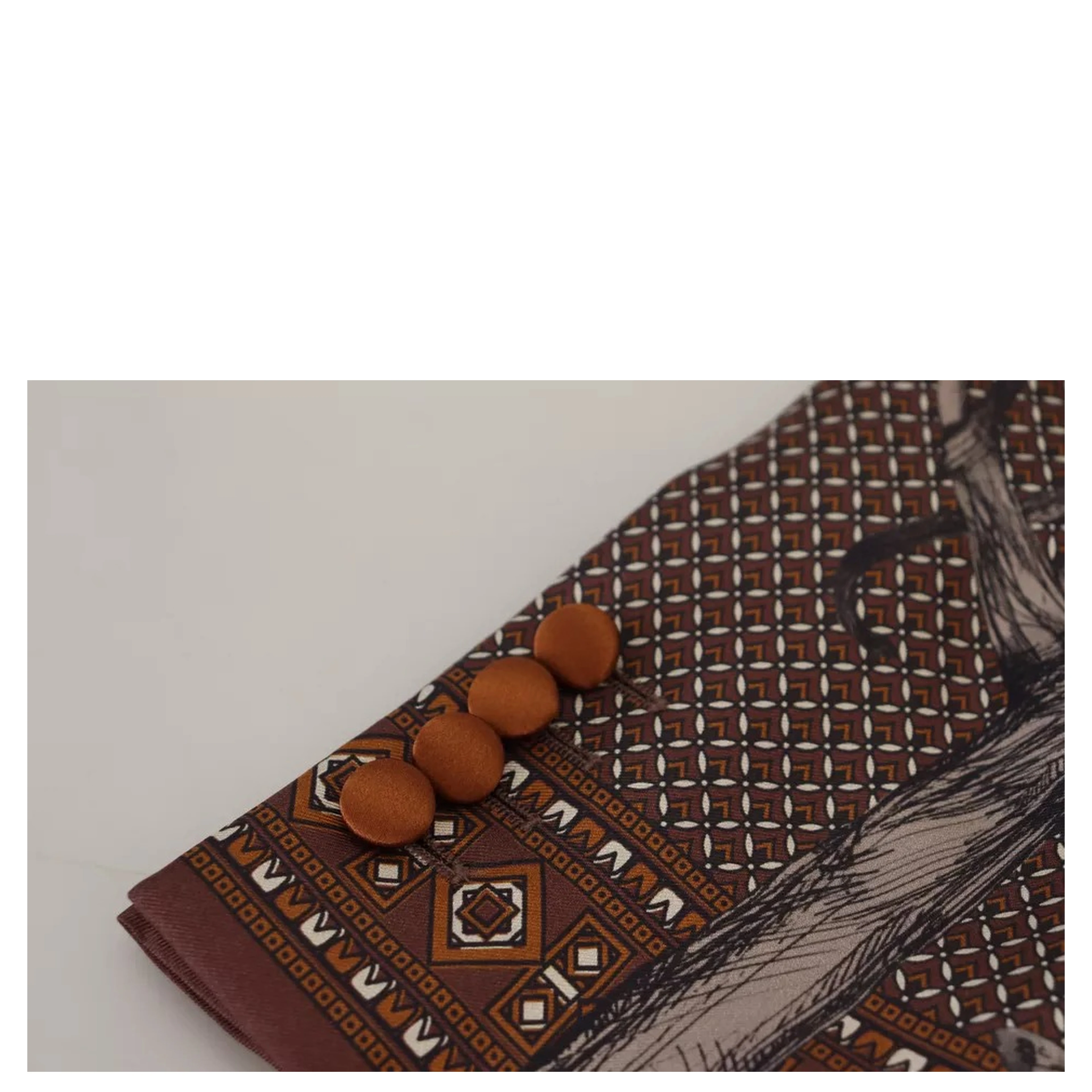 Bronze Monkey Print Silk Slim Jacket Blazer
