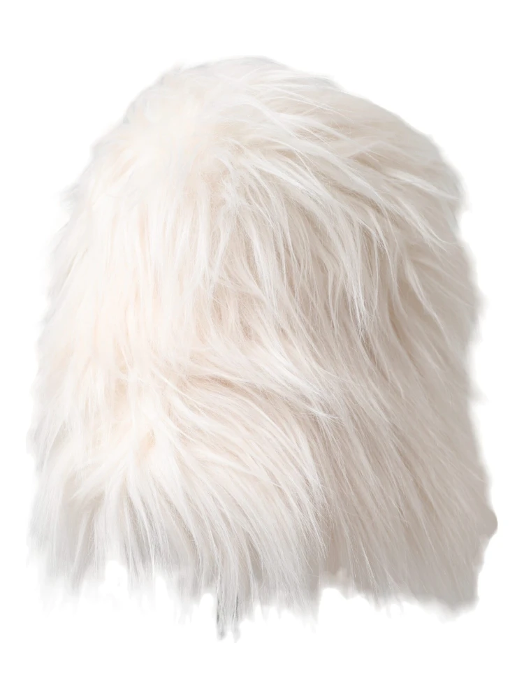 White Acrylic Fur Womens Bucket Hat alternative