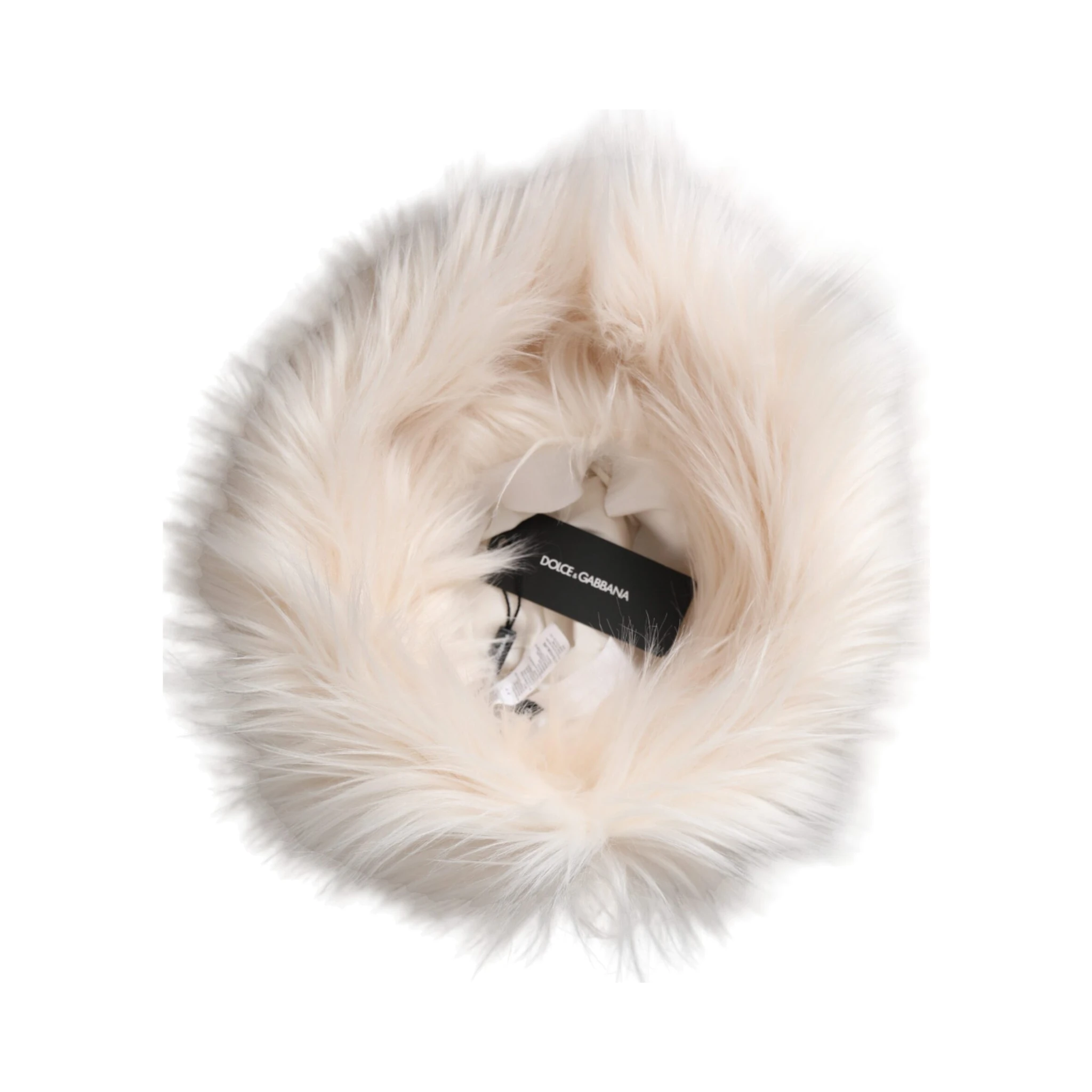 White Acrylic Fur Womens Bucket Hat