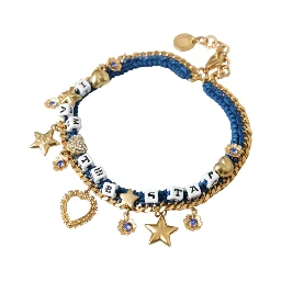 Gold Tone Brass Chain Iam The Star Bracelet