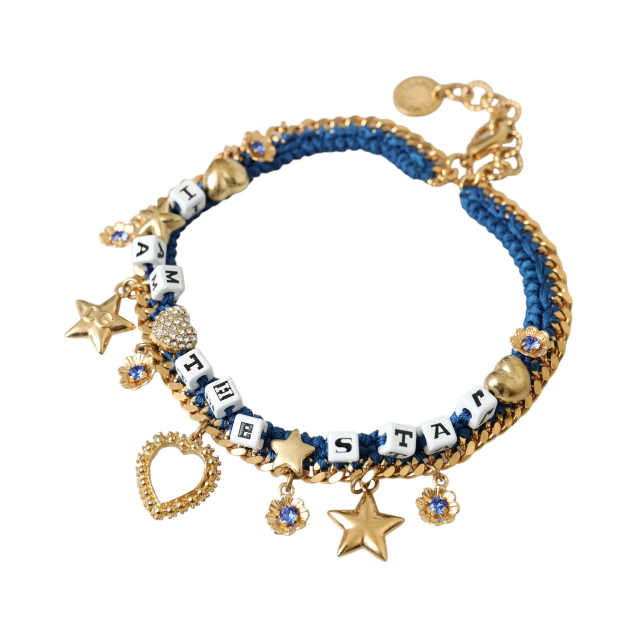 Gold Tone Brass Chain Iam The Star Bracelet