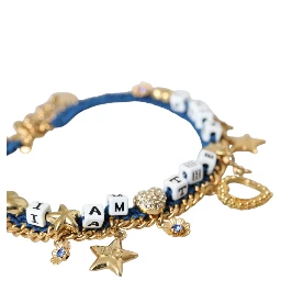 Gold Tone Brass Chain Iam The Star Bracelet