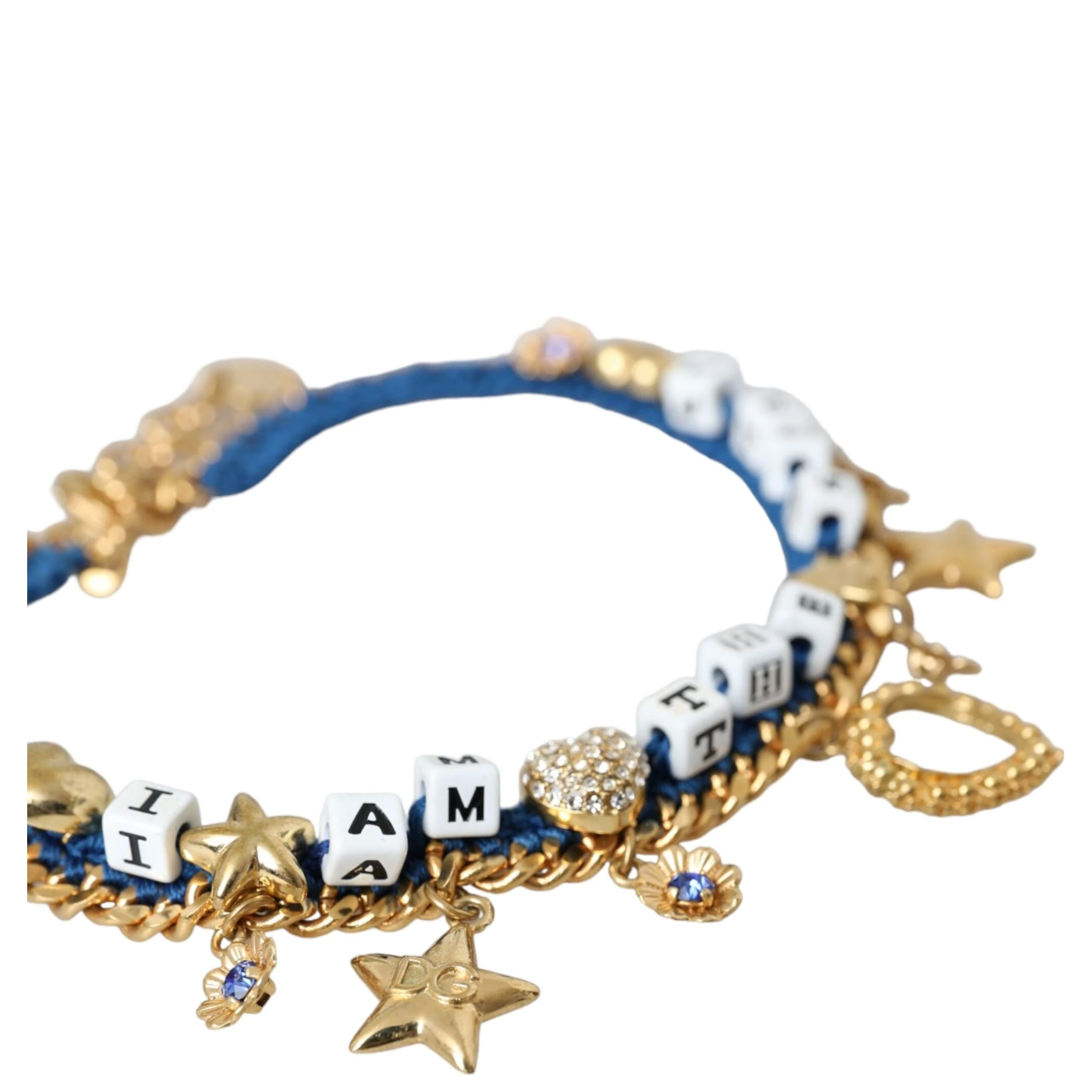 Gold Tone Brass Chain Iam The Star Bracelet