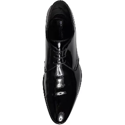 Black Calfskin Leather Derby Men Dress Shoes