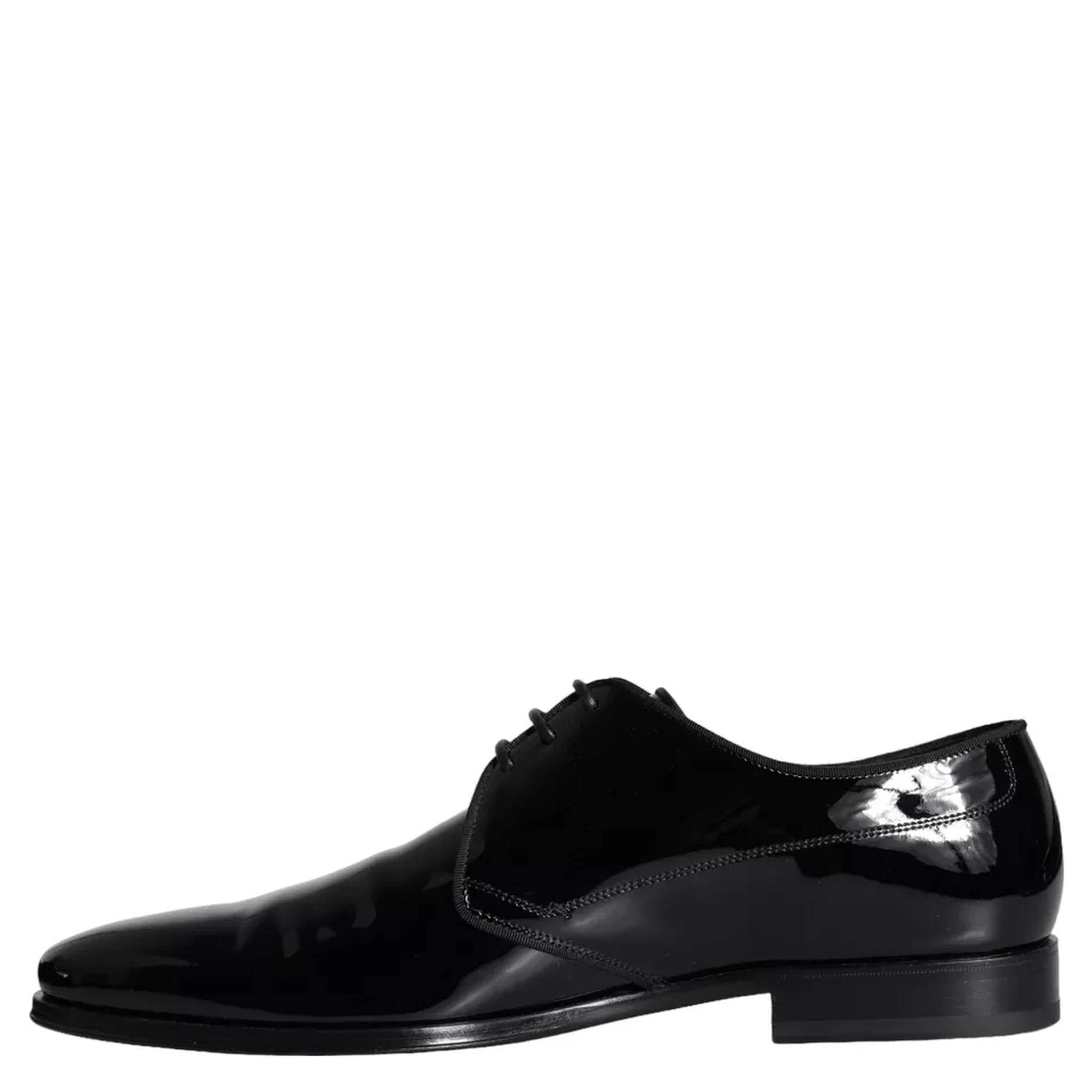 Black Calfskin Leather Derby Men Dress Shoes