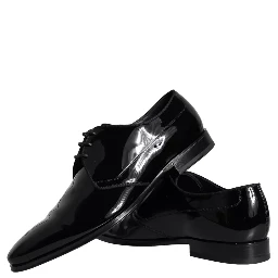 Black Calfskin Leather Derby Men Dress Shoes