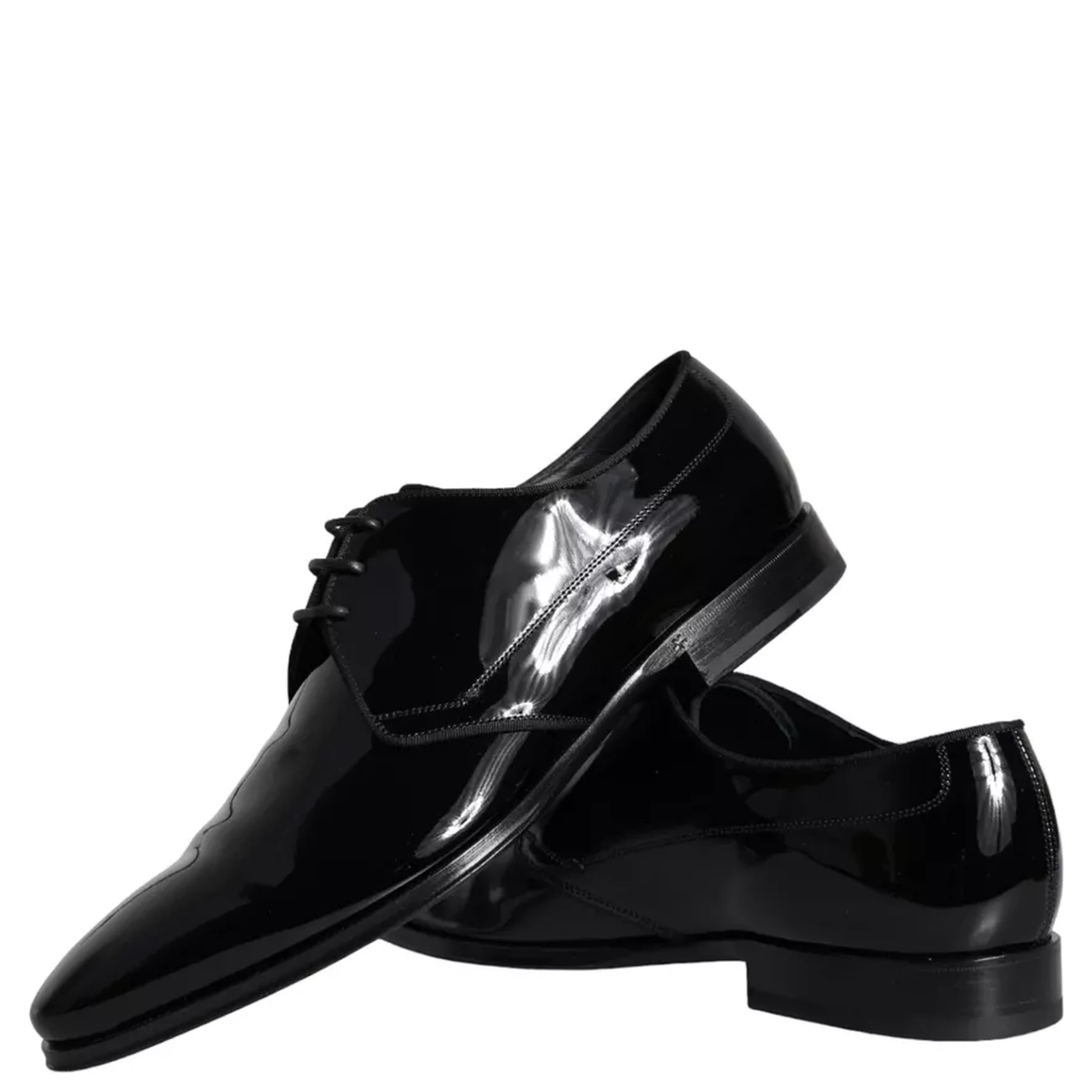 Black Calfskin Leather Derby Men Dress Shoes