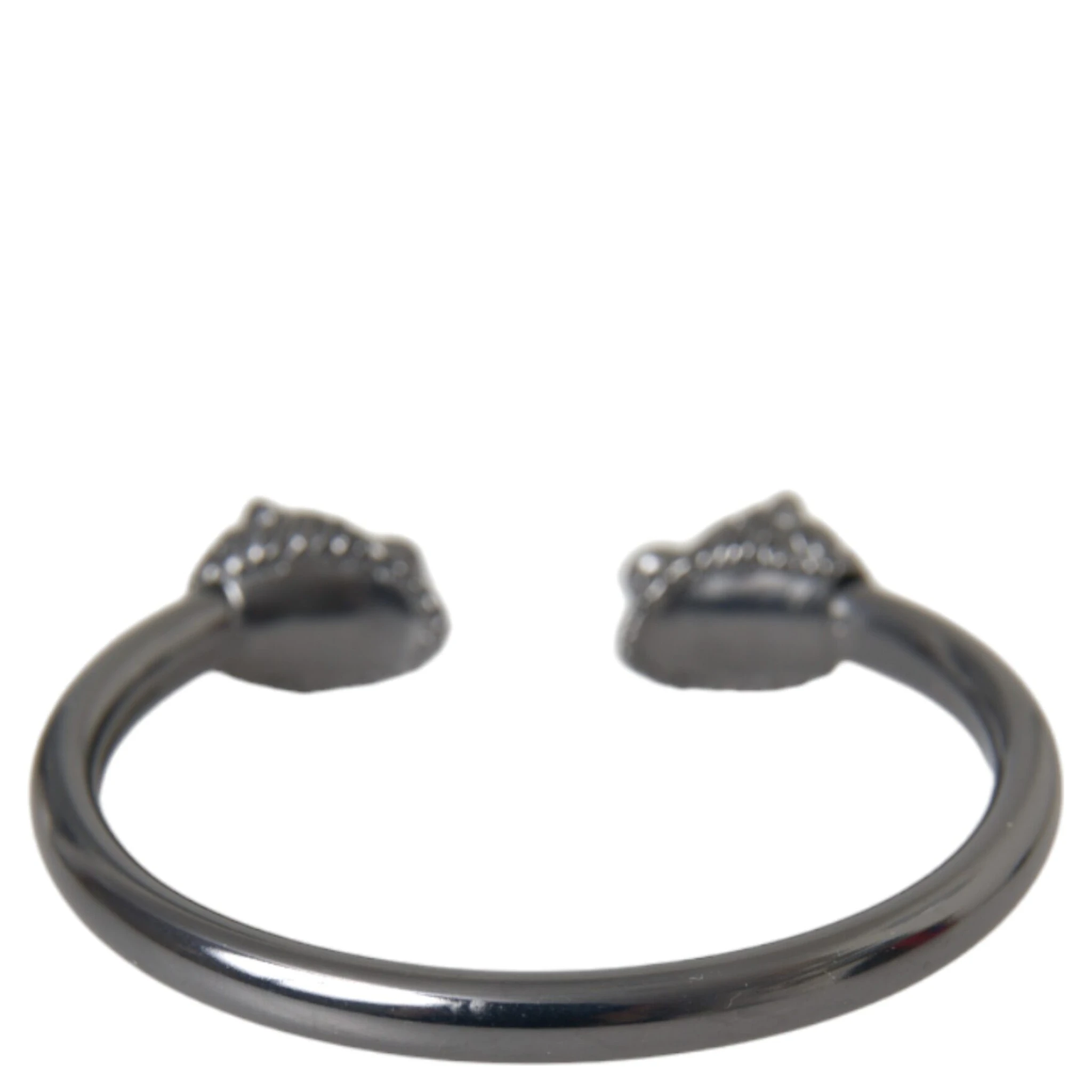 Black Rhodium Lion Bangle Bracelet Women