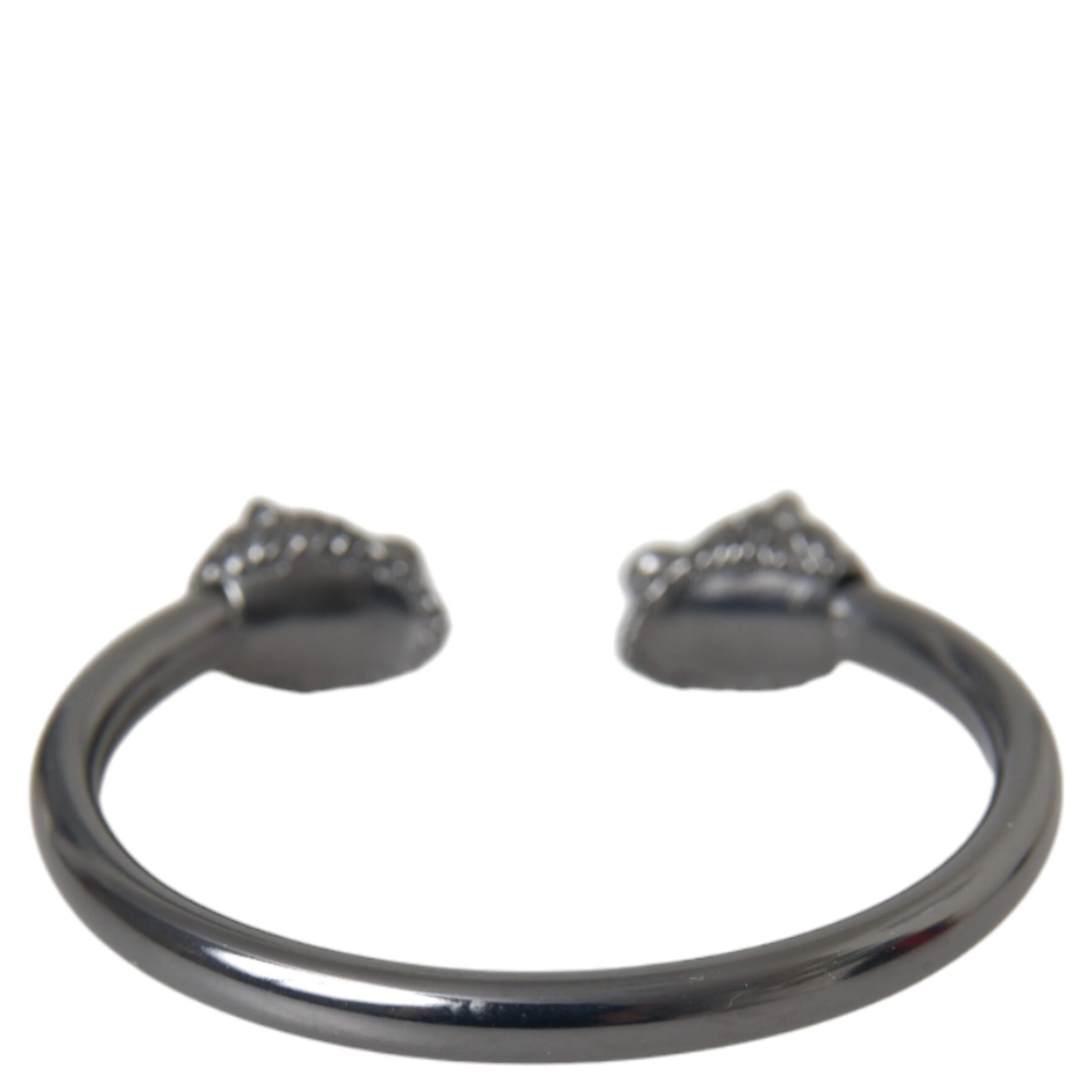 Black Rhodium Lion Bangle Bracelet Women