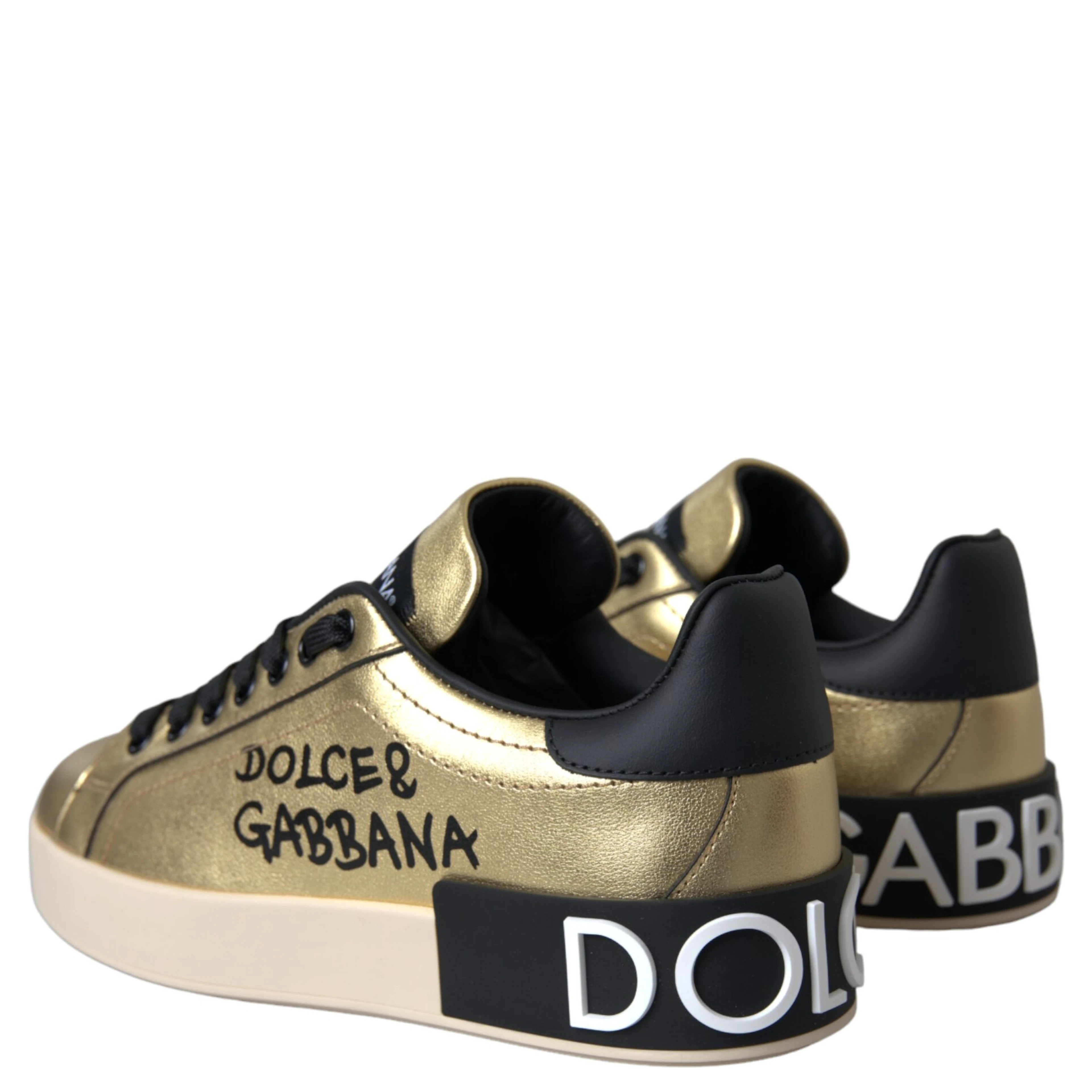 Gold Portofino Calf Leather Sneakers Women Shoes