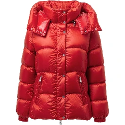 Red Polyamide Full-Length Jacket