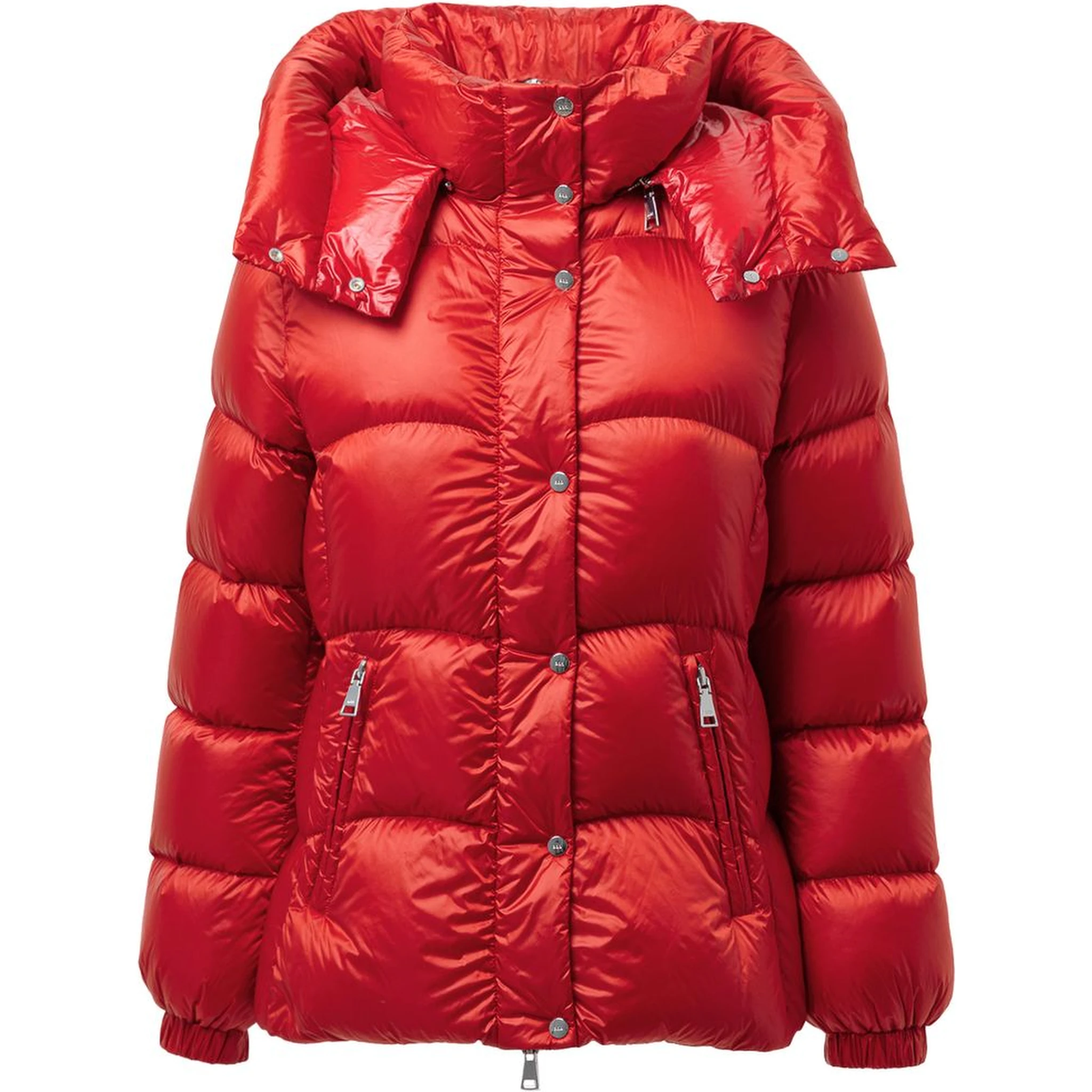 Red Polyamide Full-Length Jacket