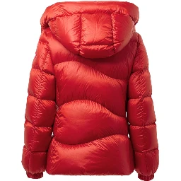 Red Polyamide Full-Length Jacket