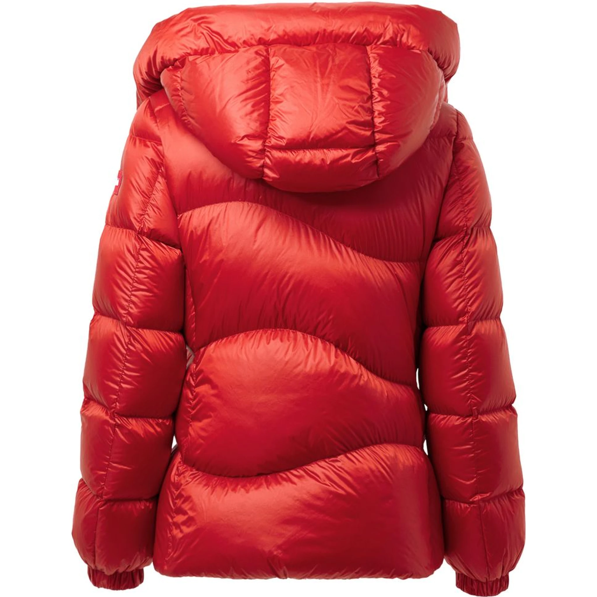 Red Polyamide Full-Length Jacket