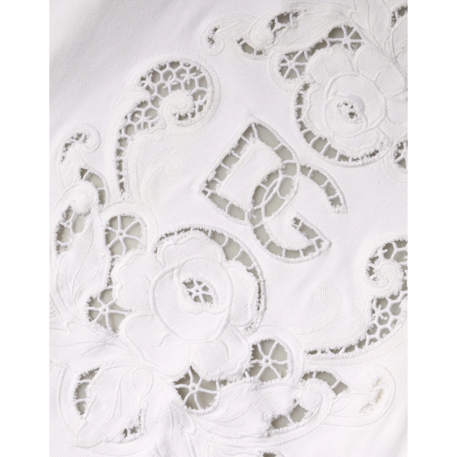 White Viscose Floral Cut Out Cardigan Sweater