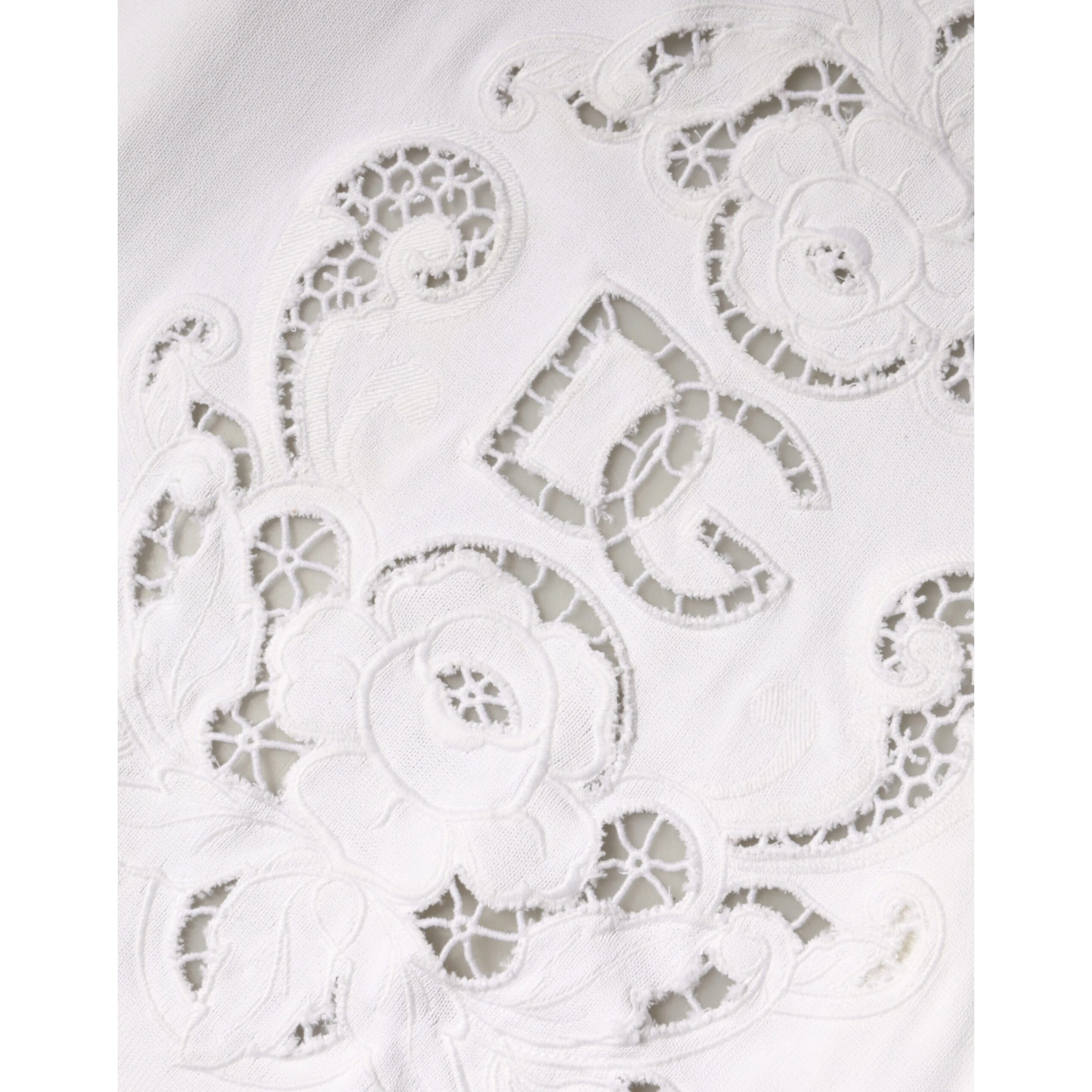 White Viscose Floral Cut Out Cardigan Sweater