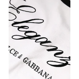 White Eleganza Print Cotton Short Sleeves T-shirt