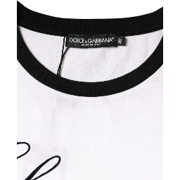 White Eleganza Print Cotton Short Sleeves T-shirt