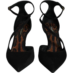 Black Suede Ankle Strap Pumps Heels Shoes