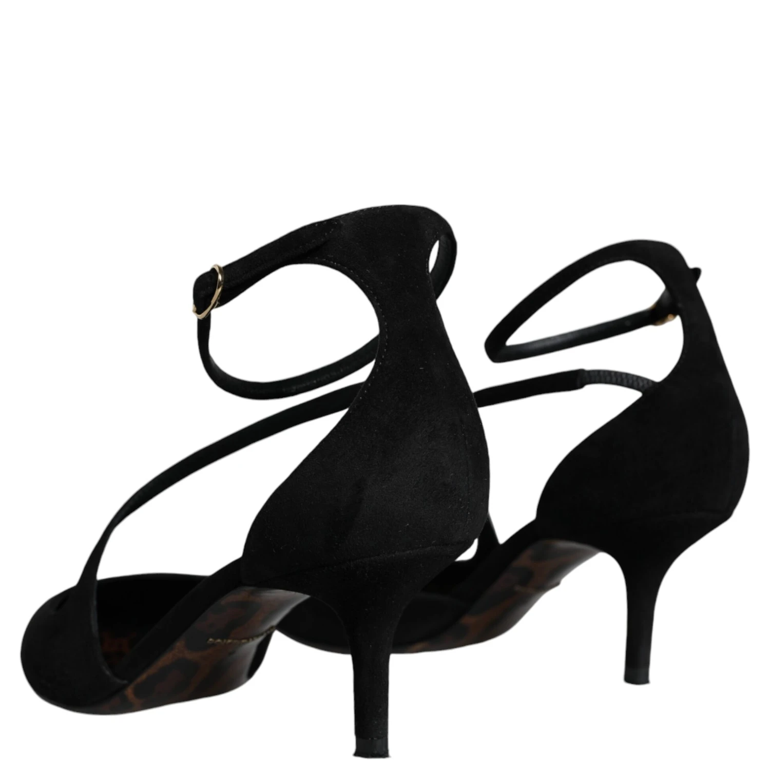 Black Suede Ankle Strap Pumps Heels Shoes