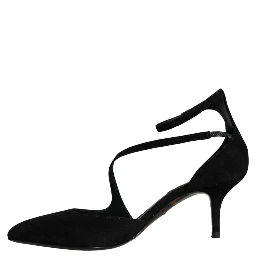 Black Suede Ankle Strap Pumps Heels Shoes