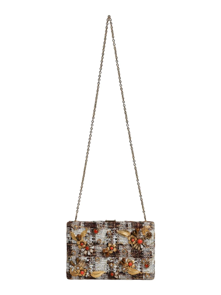 Multicolor Tweed Floral Clutch Crossbody Bag alternative