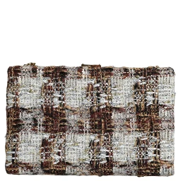 Multicolor Tweed Floral Clutch Crossbody Bag