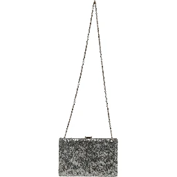 Silver Sequined Clutch Evening Crossbody Bag