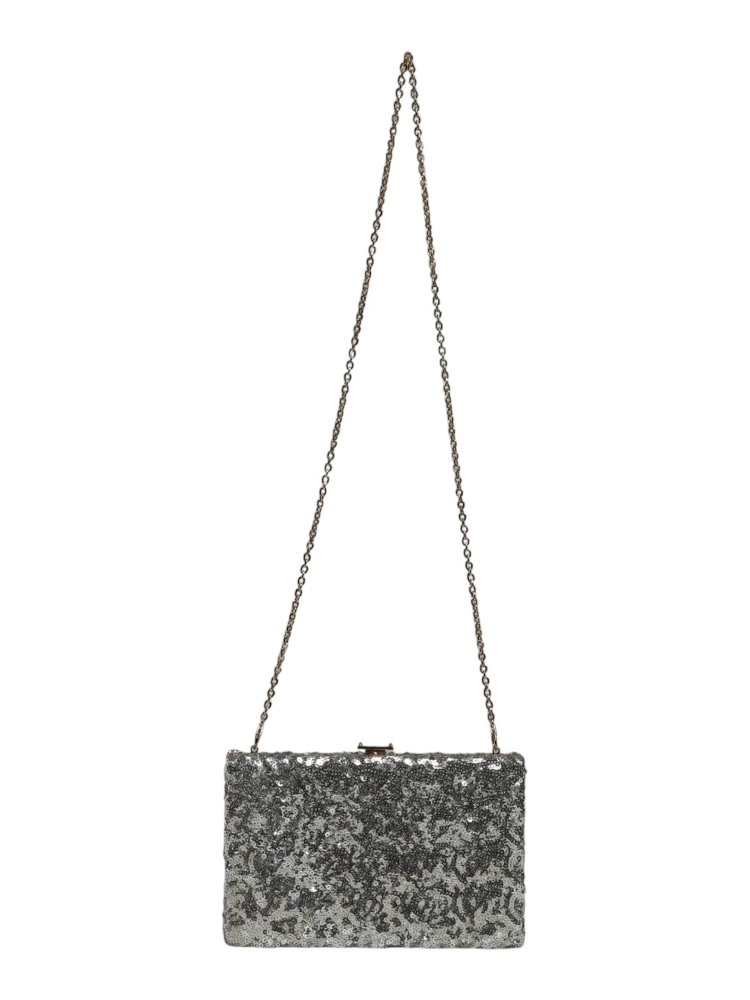 Silver Sequined Clutch Evening Crossbody Bag alternative