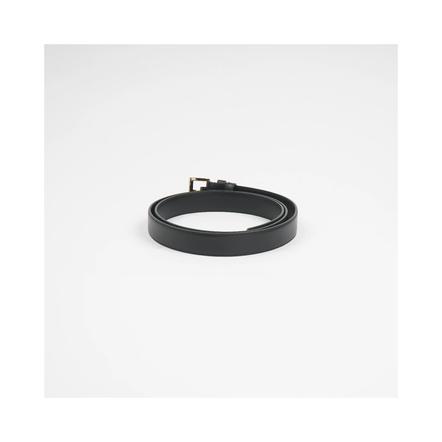 Dolce & Gabbana Black Classic Gold Metal Logo Buckle Belt