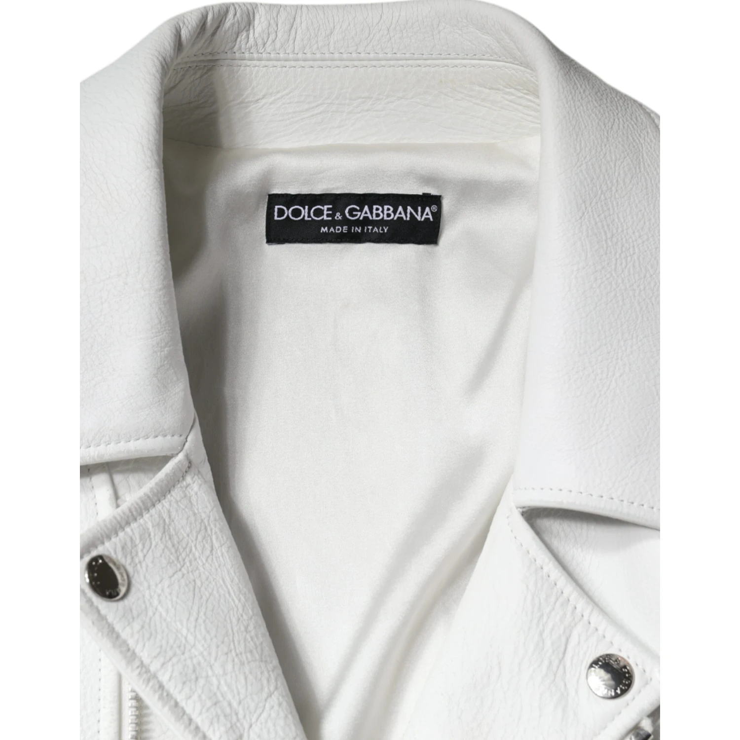White Lambskin Leather Biker Coat Jacket